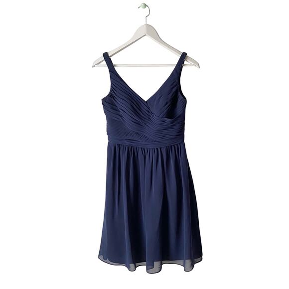 David's Bridal Navy Midi Tank Top Dress Size 4 - Picture 1 of 5